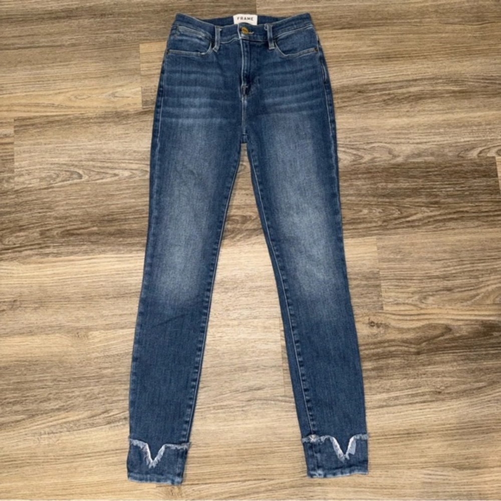 FRAME Le High Skinny Jeans Womens 25‎ Liverpool Stretch Denim Blue